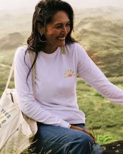 Passenger Tops & T-Shirts|Women's Outlet>Drifters Recycled Cotton LS T-Shirt White