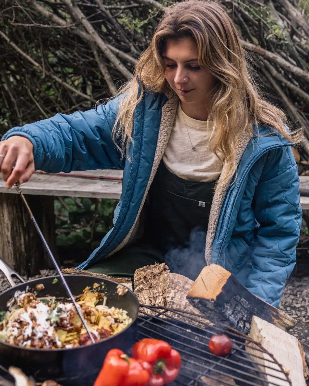 Passenger Insulated|Women's Outlet>Earthy Recycled Sherpa Lined Insulated Jacket Washed Blue