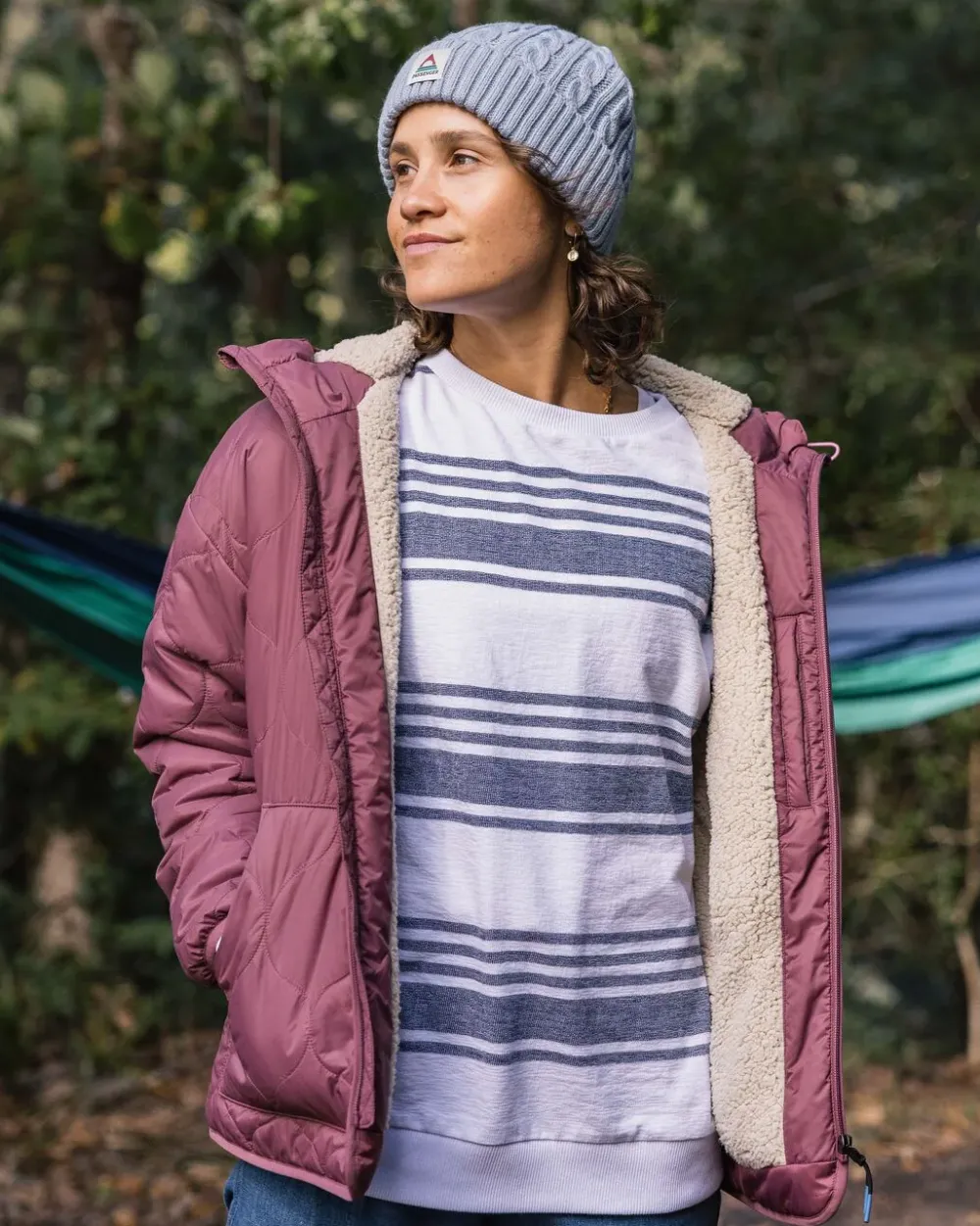 Passenger Insulated|Women's Outlet>Earthy Recycled Sherpa Lined Insulated Jacket Crushed Berry