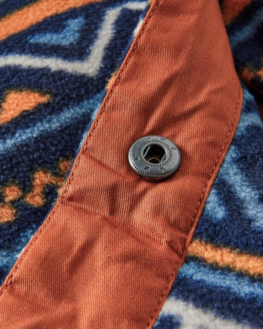 Passenger Shirts|Fleece>East Recycled Polar Oversized Shirt Homespun Stripe Navy