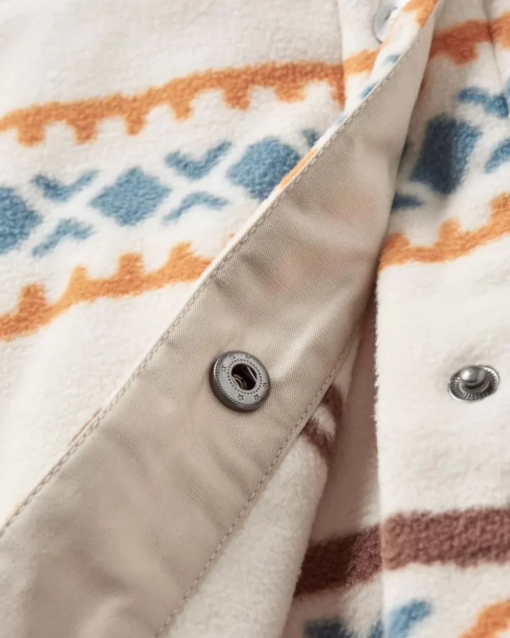 Passenger Shirts|Fleece>East Recycled Polar Oversized Shirt Homespun Stripe Sunrise Orange