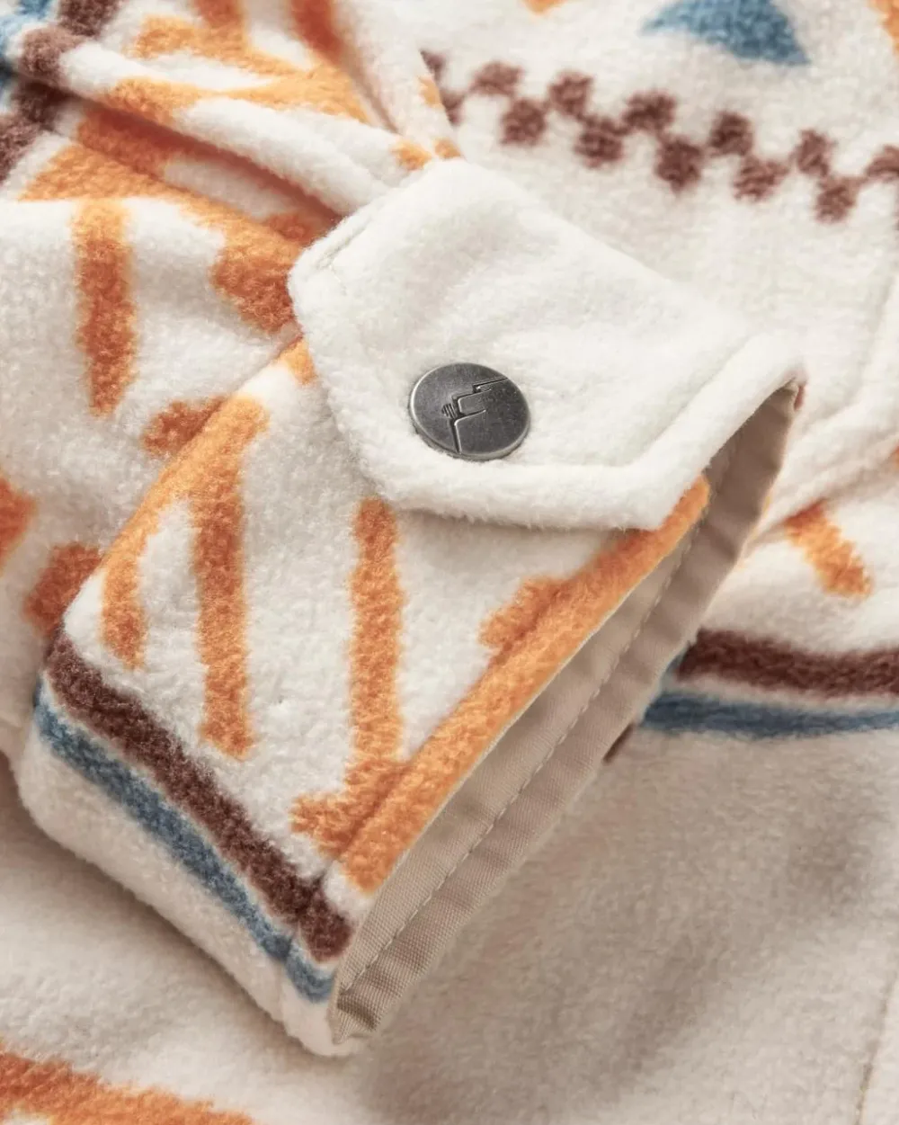 Passenger Shirts|Fleece>East Recycled Polar Oversized Shirt Homespun Stripe Sunrise Orange