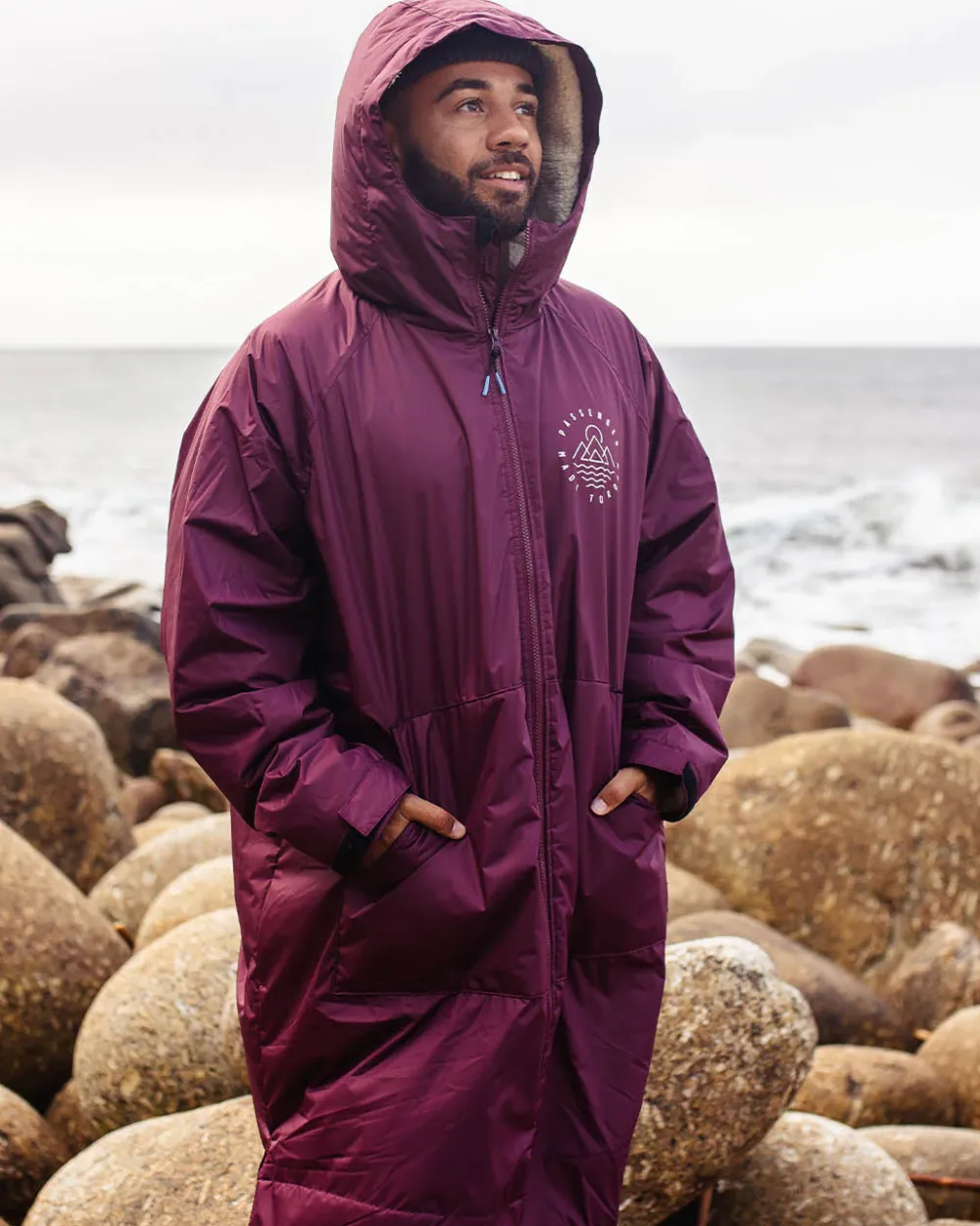 Passenger Changing Robes & Ponchos|Changing Robes & Surf Ponchos>Escapism Recycled Sherpa Lined Changing Robe Windsor Wine