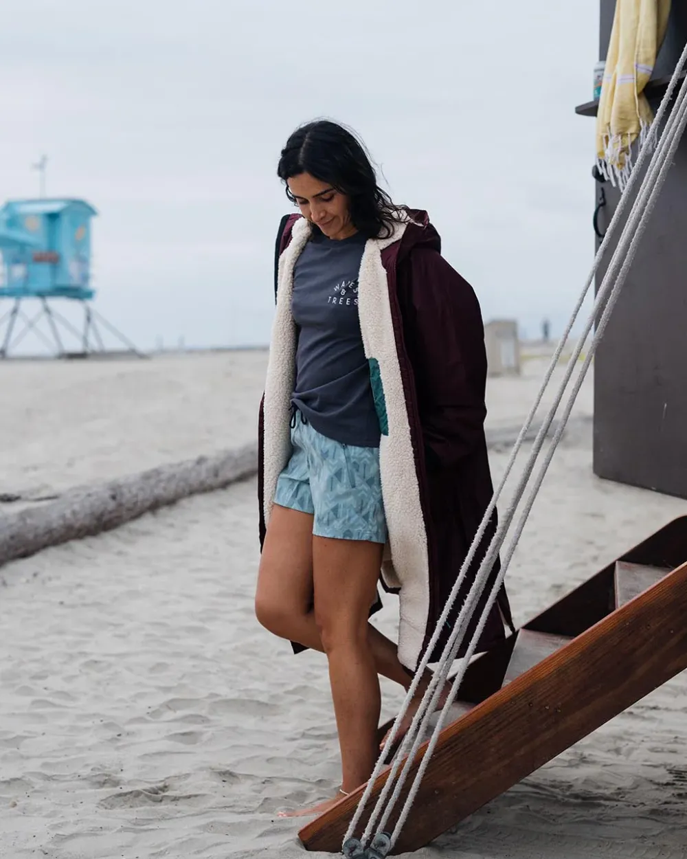 Passenger Changing Robes & Ponchos|Changing Robes & Surf Ponchos>Escapism Recycled Sherpa Lined Changing Robe Windsor Wine