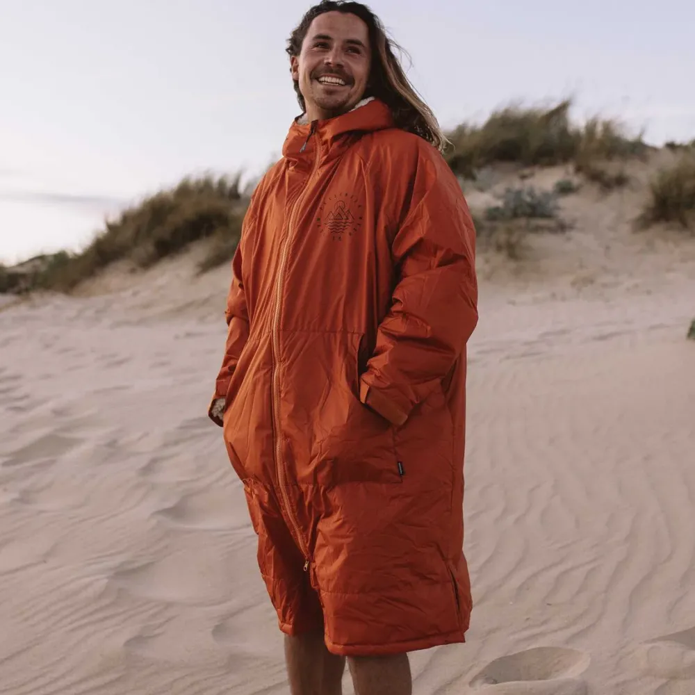 Floris van Bommel Changing Robes & Ponchos|Changing Robes & Surf Ponchos>Escapism Recycled Sherpa Lined Changing Robe Rust