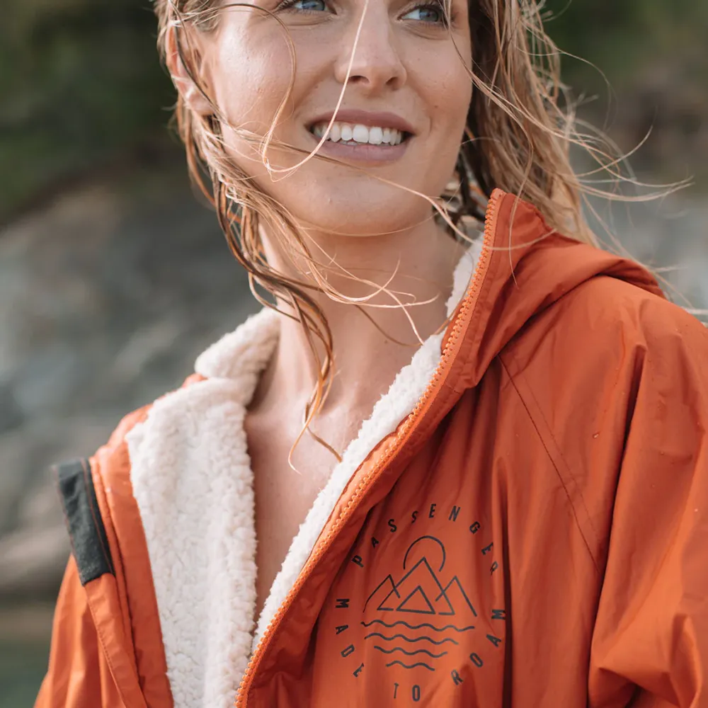 Floris van Bommel Changing Robes & Ponchos|Changing Robes & Surf Ponchos>Escapism Recycled Sherpa Lined Changing Robe Rust