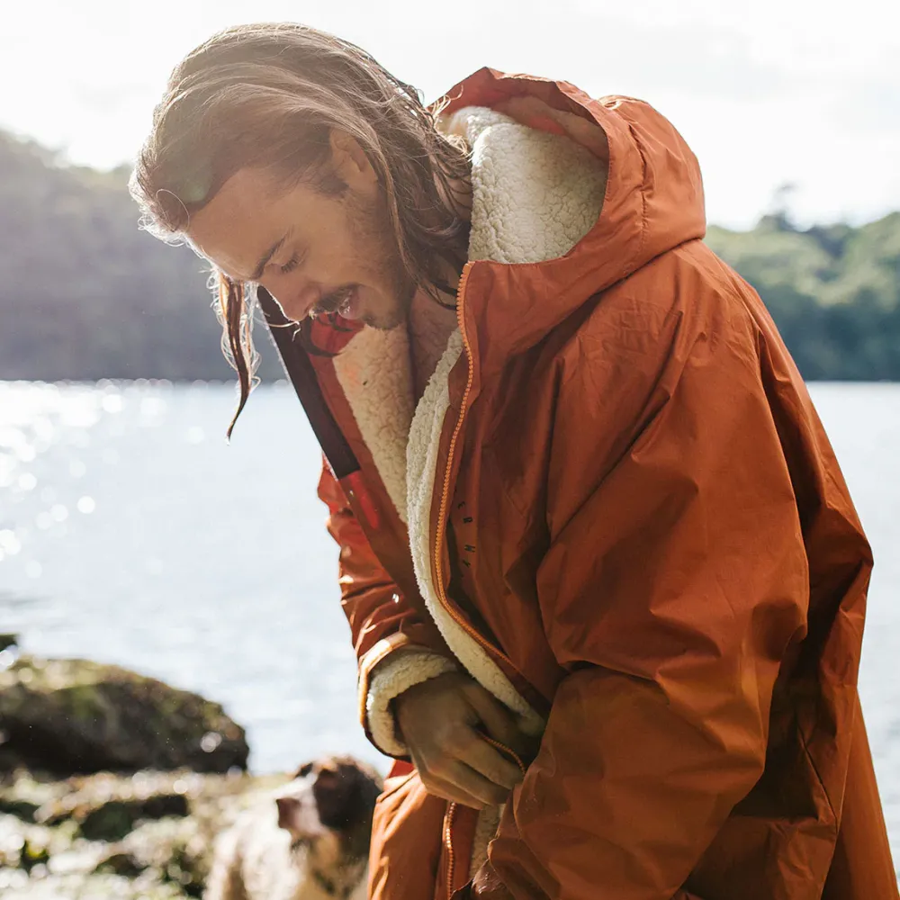 Floris van Bommel Changing Robes & Ponchos|Changing Robes & Surf Ponchos>Escapism Recycled Sherpa Lined Changing Robe Rust