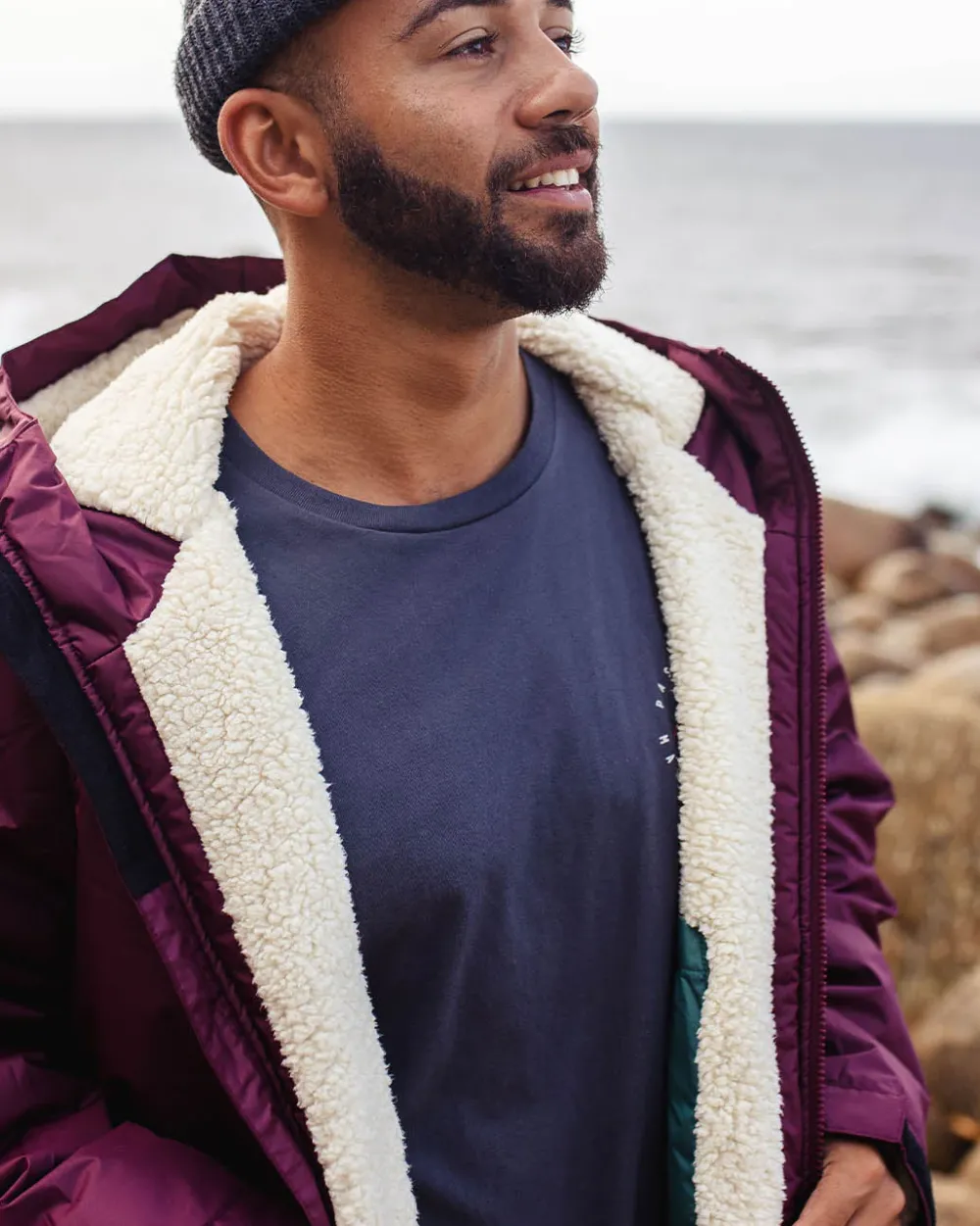 Floris van Bommel Changing Robes & Ponchos|Changing Robes & Surf Ponchos>Escapism Recycled Sherpa Lined Changing Robe Windsor Wine