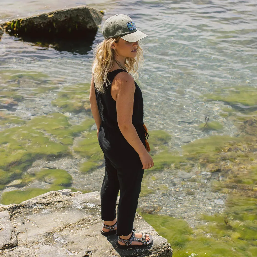 Passenger Jumpsuits & Playsuits|Dungarees & Pants>Eva Recycled Cotton Jumpsuit Black