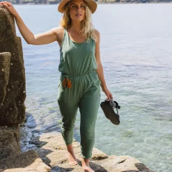 Passenger Jumpsuits & Playsuits|Dungarees & Pants>Eva Recycled Cotton Jumpsuit Dark Ivy