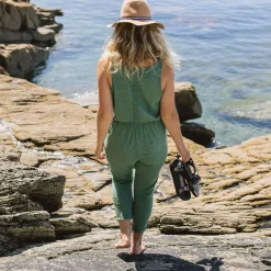 Passenger Jumpsuits & Playsuits|Dungarees & Pants>Eva Recycled Cotton Jumpsuit Dark Ivy