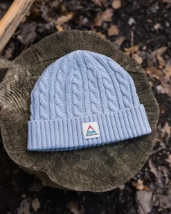 Passenger Accessories|Beanies>Fireside Recycled Cable Knit Beanie Blue Fog