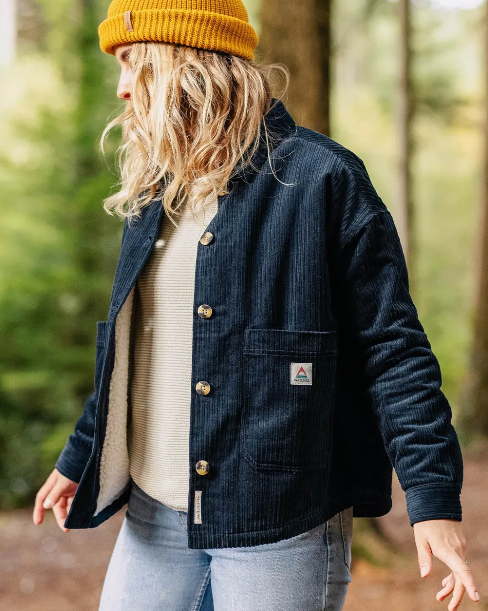 Passenger Shirts|Overshirts>Flint Recycled Cord Overshirt Deep Navy