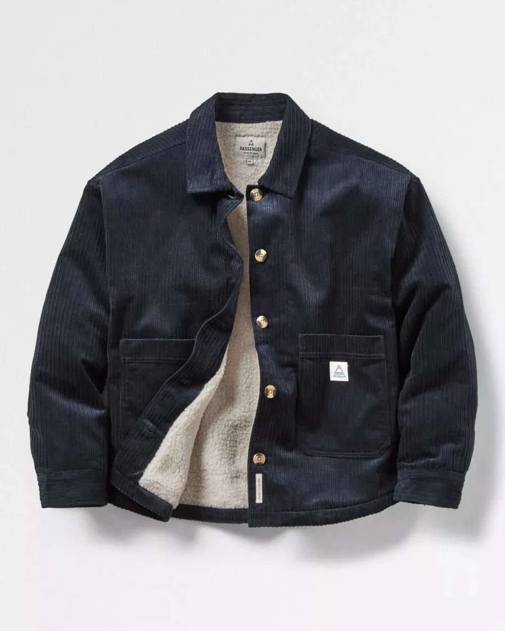 Passenger Shirts|Overshirts>Flint Recycled Cord Overshirt Deep Navy