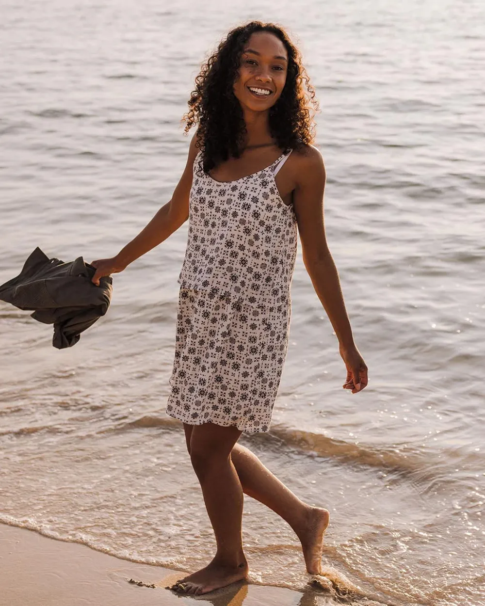 Passenger Dresses & Skirts|Women's Outlet>Floaty Layered Dress Simple Tile Ivory