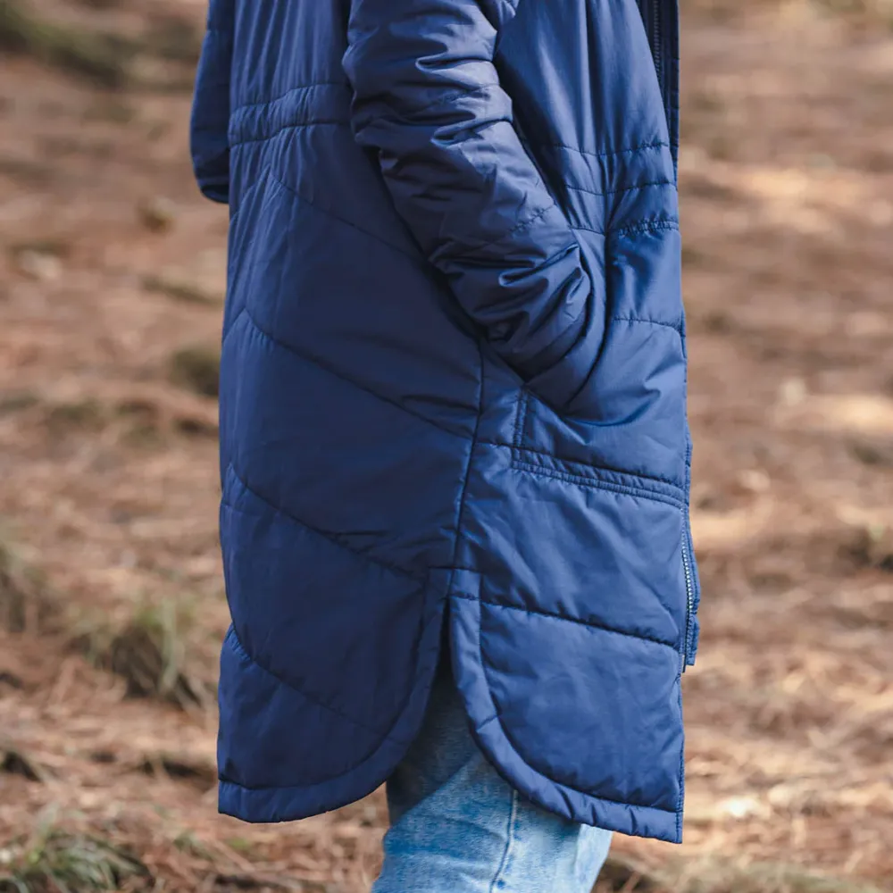 Passenger Water Resistant|Insulated>Flora Long Recycled Insulated Jacket Rich Navy