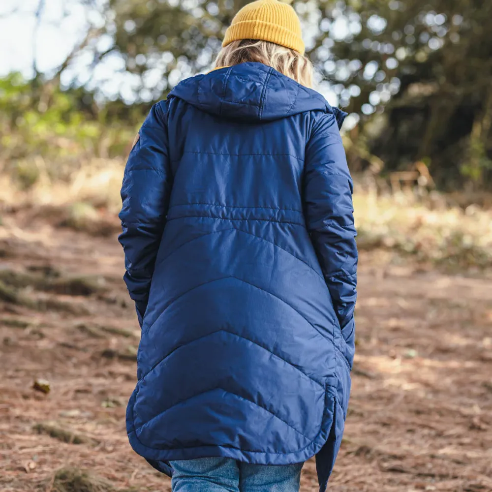 Passenger Water Resistant|Insulated>Flora Long Recycled Insulated Jacket Rich Navy