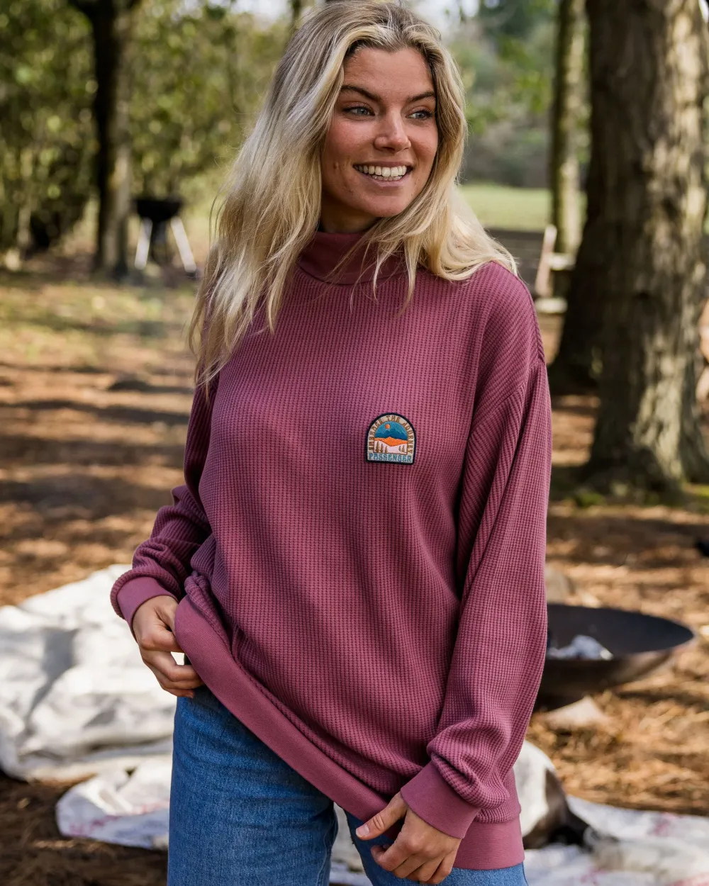 Passenger Women's Outlet|Women's>Flourish Roll Neck Top Crushed Berry