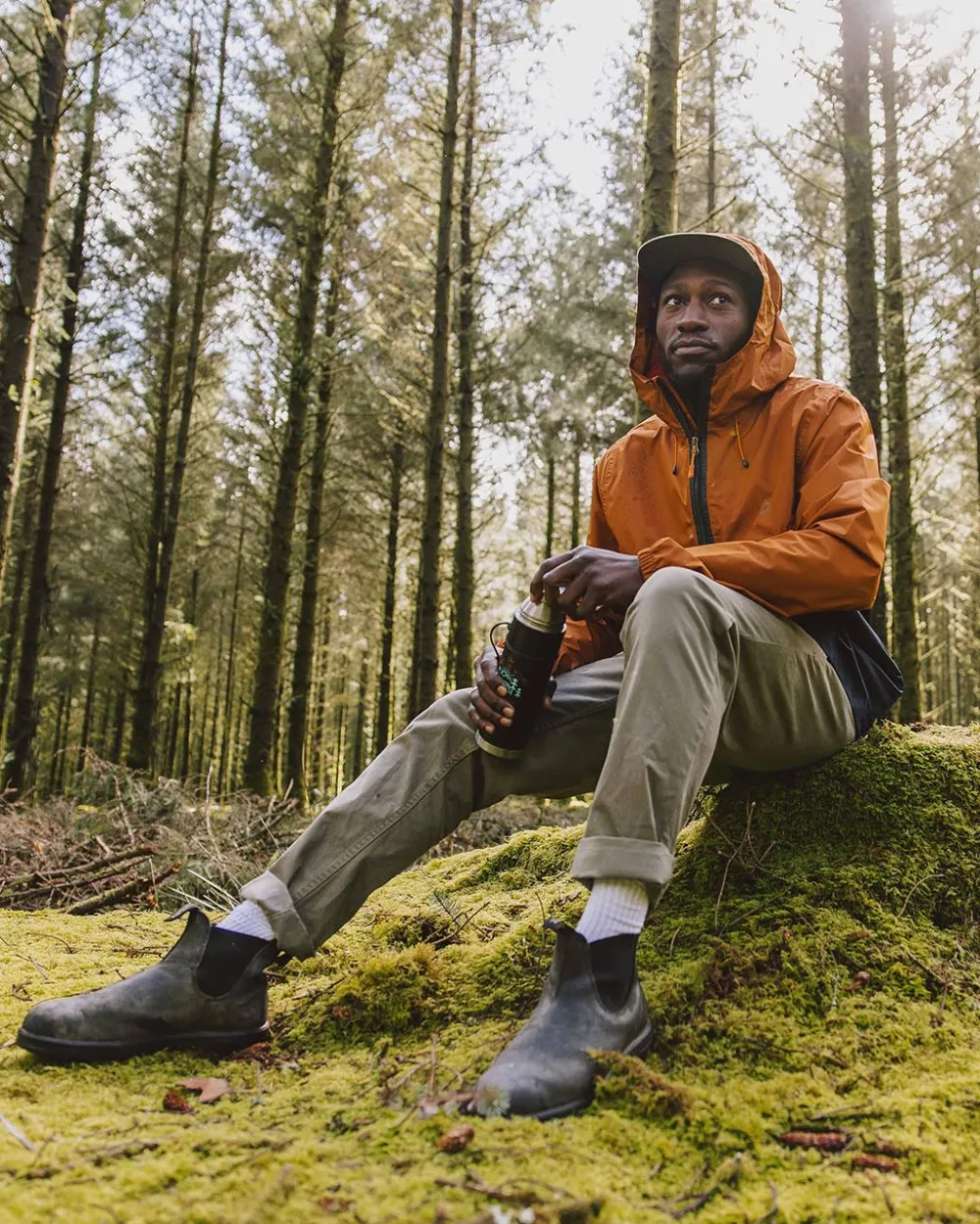 Passenger Water Resistant|Men's Outlet>Flow 1/2 Zip Recycled Water Resistant Jacket Glazed Ginger/Deep Navy