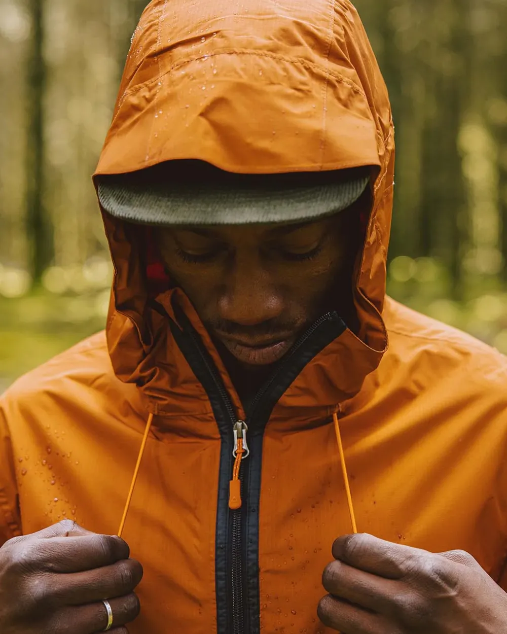 Passenger Water Resistant|Men's Outlet>Flow 1/2 Zip Recycled Water Resistant Jacket Glazed Ginger/Deep Navy