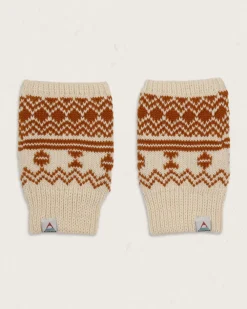 Passenger Gloves|Gloves>Flurry Recycled Fleece Lined Fingerless Mittens Glazed Ginger