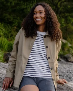 Passenger Shirts|Overshirts>Forrest Organic Cotton Oversized Twill Overshirt Biscuit