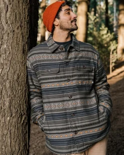 Passenger Shirts|Men's Outlet>Freestyle Sherpa Lined Overshirt Faded Black