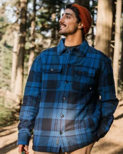 Passenger Shirts|Men's Outlet>Freestyle Sherpa-Lined Overshirt True Blue