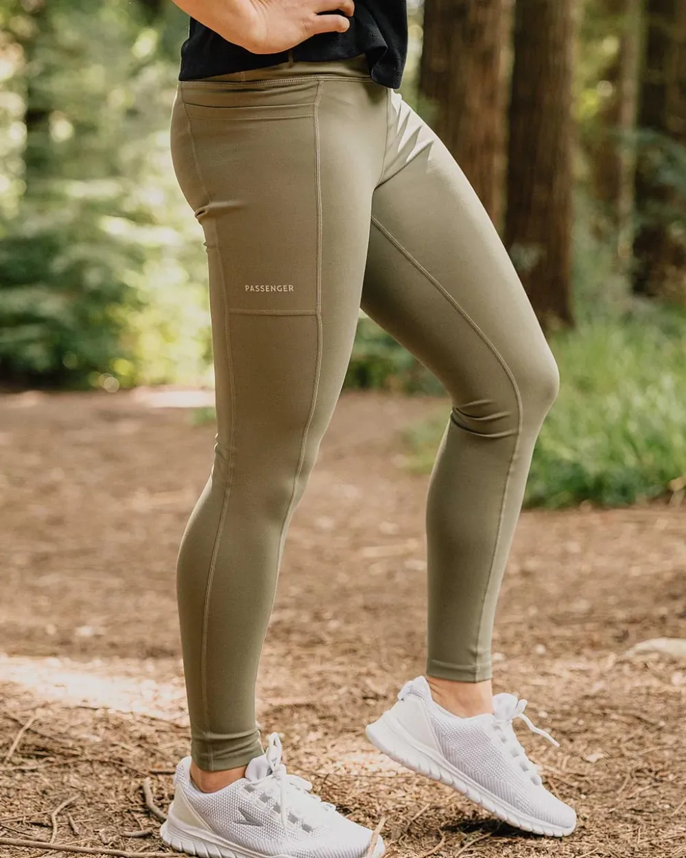 Passenger Leggings|Dungarees & Pants>Fresh Air 2.0 Recycled Leggings Dusty Olive