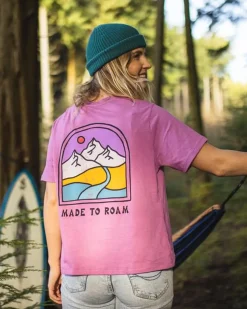 Passenger Tops & T-Shirts>Friday Collective Recycled Cotton T-Shirt Orchid