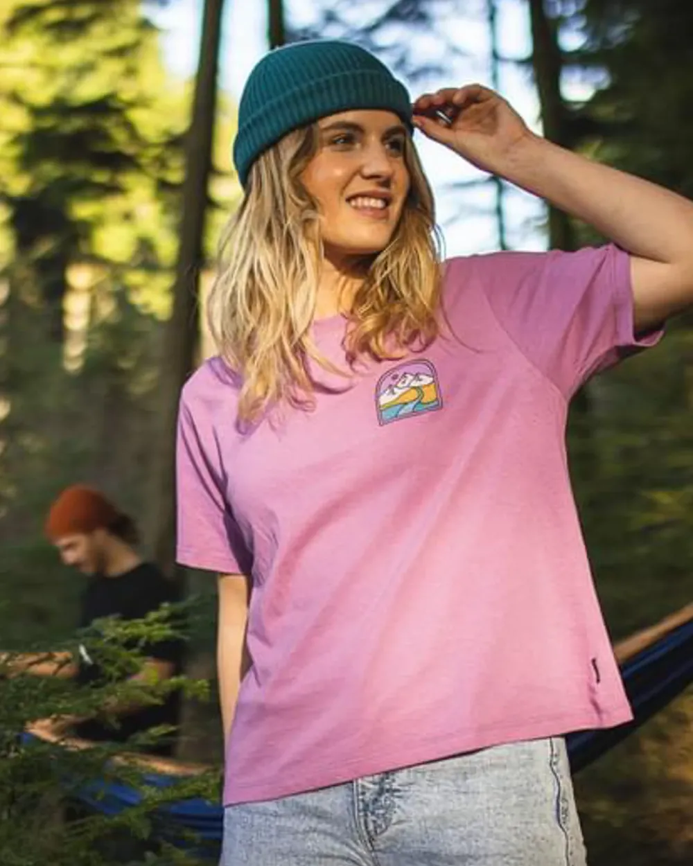 Passenger Tops & T-Shirts>Friday Collective Recycled Cotton T-Shirt Orchid