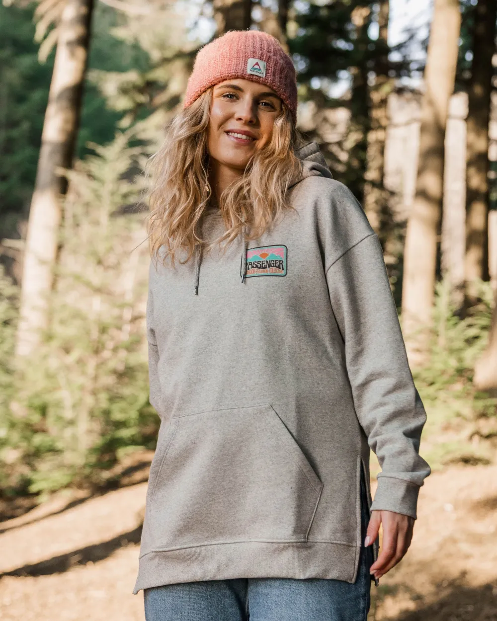 Passenger Hoodies & Sweatshirts>Golden Hour Recycled Cotton Hoodie Grey Marl