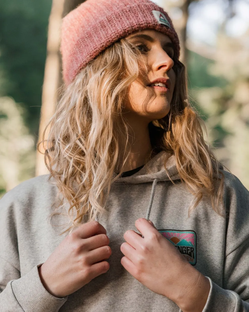 Passenger Hoodies & Sweatshirts>Golden Hour Recycled Cotton Hoodie Grey Marl