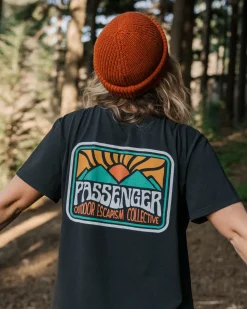 Passenger Tops & T-Shirts>Golden Hour Recycled Cotton Oversized T-Shirt Black