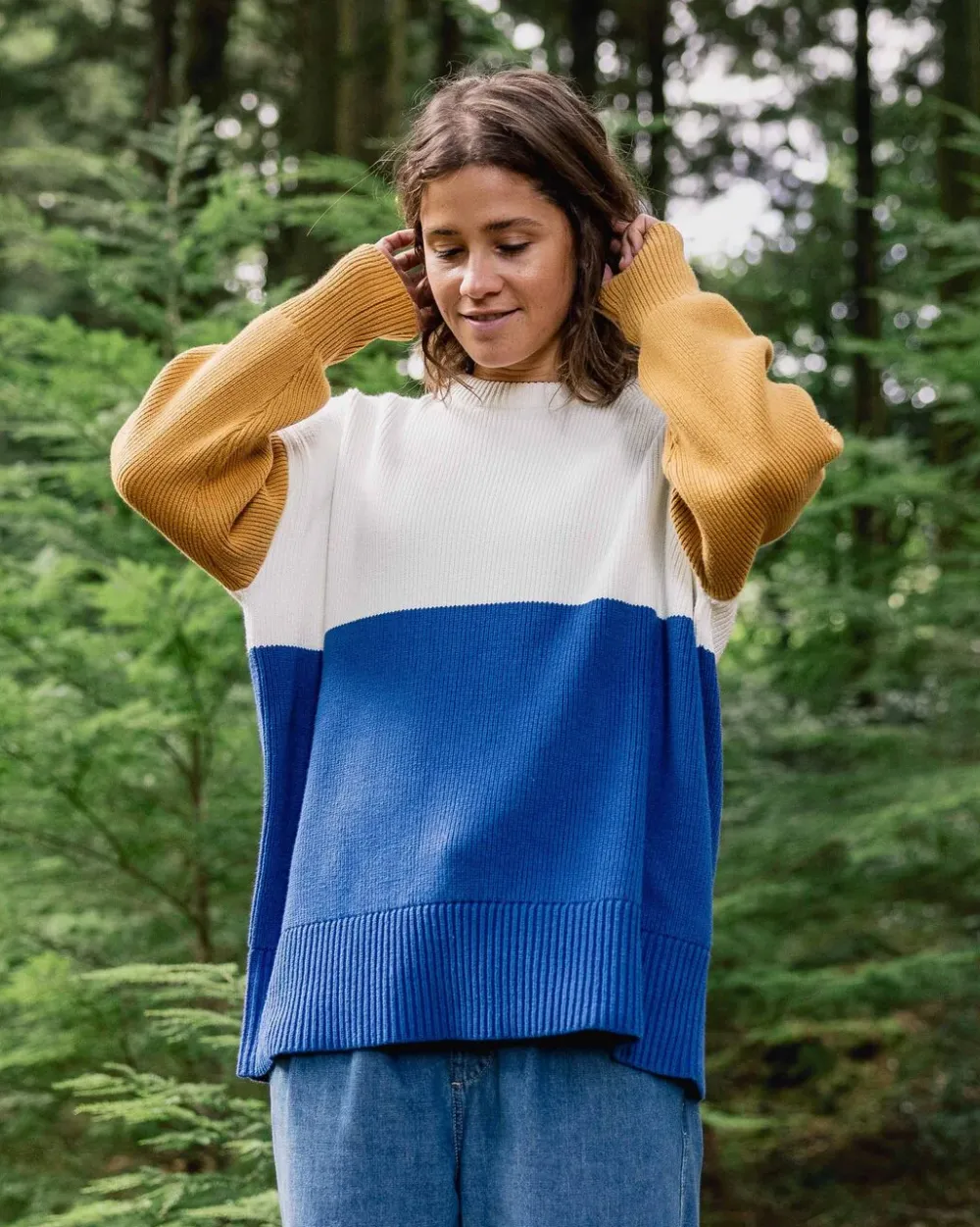 Passenger Women's Outlet|Women's>Gondwana Organic Oversized Knitted Jumper True Blue