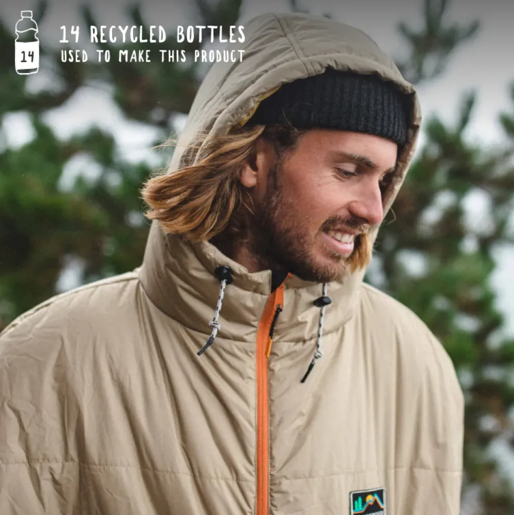 Floris van Bommel Accessories|Blankets>Good Times Recycled Sleep Sack Chinchilla Brown/ Sunrise Orange