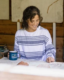 Passenger Tops & T-Shirts|Women's Outlet>Graceful Textured LS Top Navy Stripe