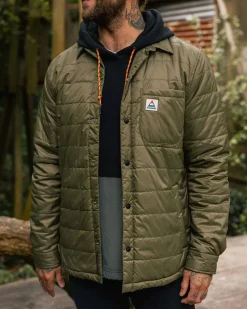 Passenger Shirts|Overshirts>Grain Recycled Insulated Overshirt Khaki