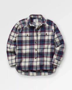 Passenger Shirts|Women's Outlet>Harmony Organic Cotton Check Shirt Vintage White