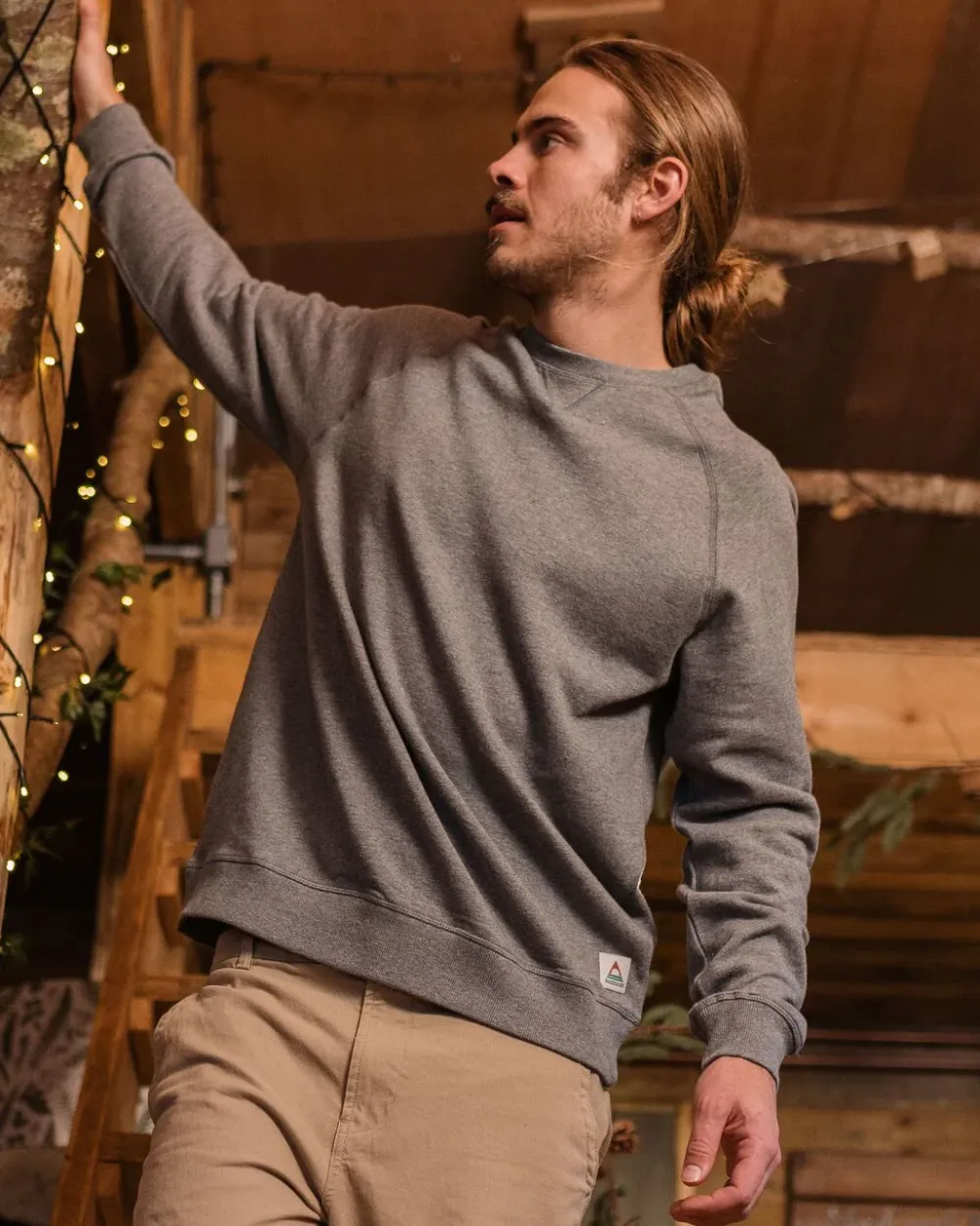 Passenger Hoodies & Sweatshirts|Men's Outlet>Heritage Recycled Cotton Sweatshirt Mid Grey Marl