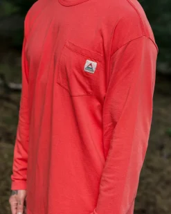 Passenger T-Shirts & Tank Tops|Men's Outlet>Heritage Recycled Relaxed Fit LS T-Shirt Cardinal