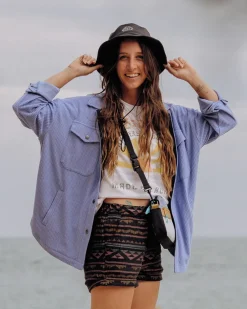 Passenger Shirts|Fleece>Iguazu Grid Polar Fleece Shirt Baja