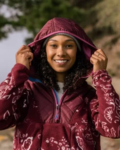 Passenger Fleece|Fleece>Juana Recycled Polar Hooded Fleece Wine