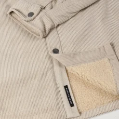 Passenger Shirts|Overshirts>Kodiak Sherpa Lined Cord Overshirt Feather Grey