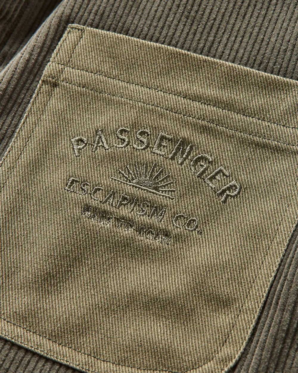 Passenger Shirts|Best Sellers>Kodiak Sherpa Lined Cord Overshirt Dusty Olive