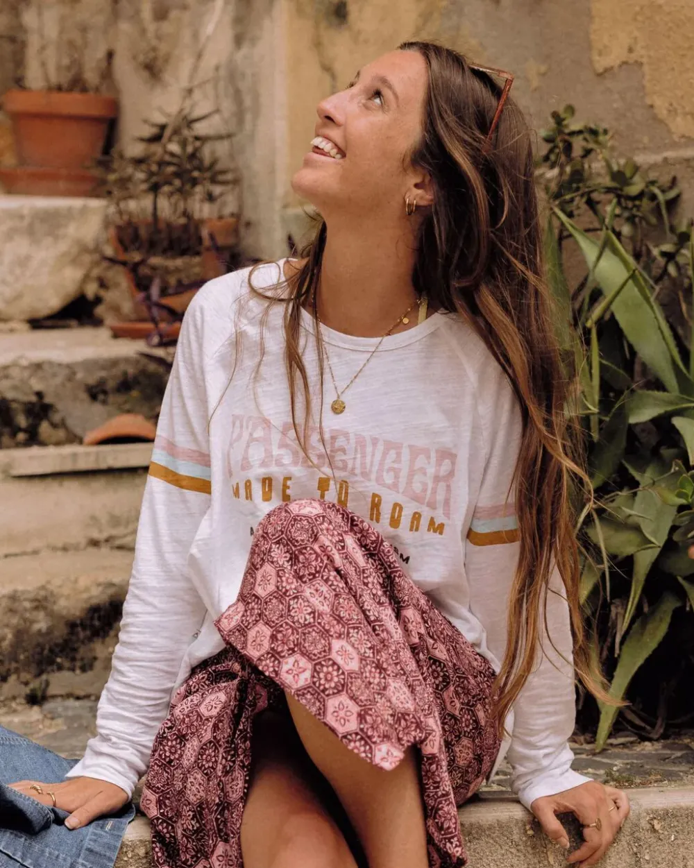 Passenger Tops & T-Shirts|Best Sellers>La Sarena Recycled Cotton Oversized LS T-Shirt White
