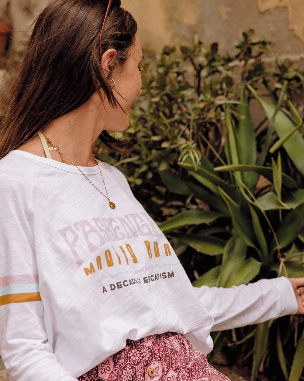 Passenger Tops & T-Shirts|Best Sellers>La Sarena Recycled Cotton Oversized LS T-Shirt White