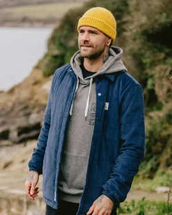 Passenger Shirts|Overshirts>Lachelt Lined Cord Overshirt Dark Denim