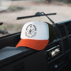 Passenger Accessories|Caps & Hats>Land Sea Snapback Trucker Cap Sunrise Orange