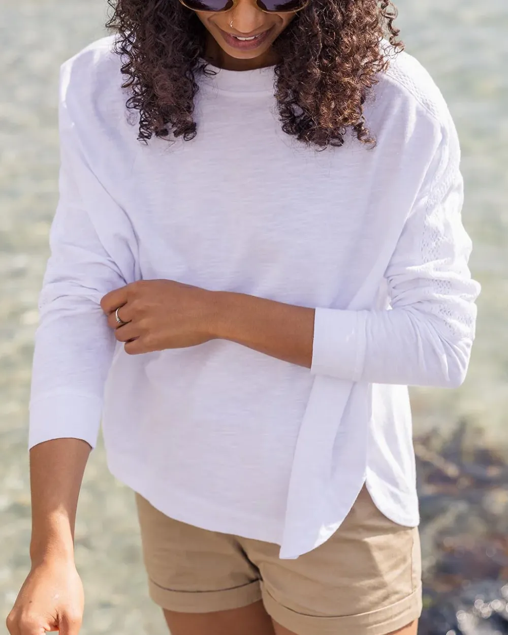 Passenger Tops & T-Shirts>Luna Oversized Recycled Cotton LS T-Shirt White